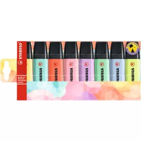   STABILO Szövegkiemelő készlet, 2-5 mm, STABILO "BOSS original Pastel", 8 különböző szín