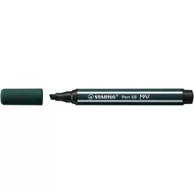   STABILO Filctoll, 1-5 mm, vágott hegy, STABILO "Pen 68 MAX", földzöld