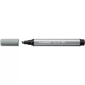   STABILO Filctoll, 1-5 mm, vágott hegy, STABILO "Pen 68 MAX", középszürke