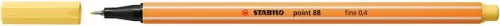 STABILO Tűfilc, 0,4 mm, STABILO "Point 88", világossárga