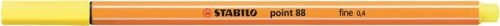 STABILO Tűfilc, 0,4 mm, STABILO "Point 88", citromsárga