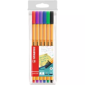   STABILO Tűfilc készlet, 0,4 mm, STABILO "Point 88", 6 különböző szín
