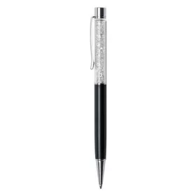   ART CRYSTELLA Golyóstoll, fekete, felül fehér SWAROVSKI® kristállyal töltve, 14 cm, ART CRYSTELLA®