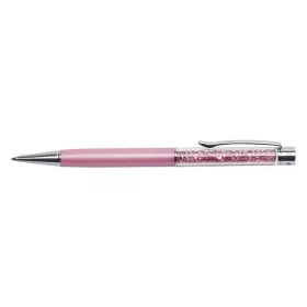   ART CRYSTELLA Golyóstoll, rózsaszín, felül rózsaszín SWAROVSKI® kristállyal töltve, 14 cm, ART CRYSTELLA®