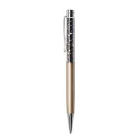   ART CRYSTELLA Golyóstoll, arany, felül fekete SWAROVSKI® kristályokkal töltve 14 cm, ART CRYSTELLA®