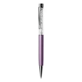   ART CRYSTELLA Golyóstoll, orgonalila, felül fehér SWAROVSKI® kristályokkal töltve, 14 cm, ART CRYSTELLA®