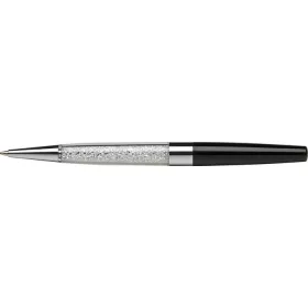  ART CRYSTELLA Golyóstoll, fekete, alul fehér SWAROVSKI® kristállyal töltve, 14cm, ART CRYSTELLA®