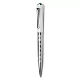  ART CRYSTELLA Golyóstoll, fehér-ezüst, "Rialto", light türkiz SWAROVSKI® kristállyal, 14 cm, ART CRYSTELLA®