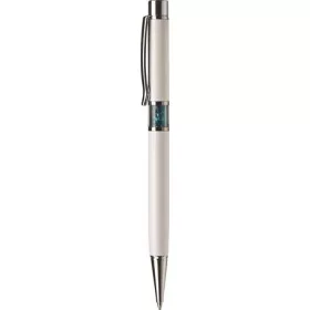   ART CRYSTELLA Golyóstoll, fehér, középen türkiz SWAROVSKI® kristállyal töltve, 14cm, ART CRYSTELLA®