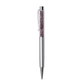   ART CRYSTELLA Golyóstoll, ezüst, felül orgonalila SWAROVSKI® kristállyal töltve, 14 cm, ART CRYSTELLA®