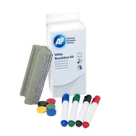 AF Tisztítófolyadék, táblához, szivaccsal, törlőkendővel, mágnessel, táblafilccel, 125 ml, AF "Whiteboard cleaning kit"