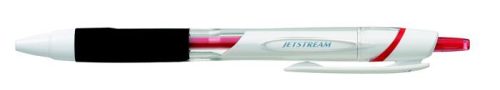 UNI Golyóstoll, 0,35 mm, nyomógombos, fehér tolltest, UNI "SXN-155 Jetstream", piros