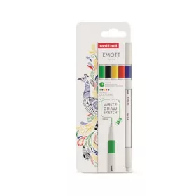   UNI Tűfilc készlet, 0,4 mm, UNI "Emott Vivid", 5 különböző szín