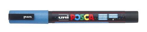 UNI Dekormarker, 0,9-1,3 mm, UNI "Posca PC-3ML", fényes kék