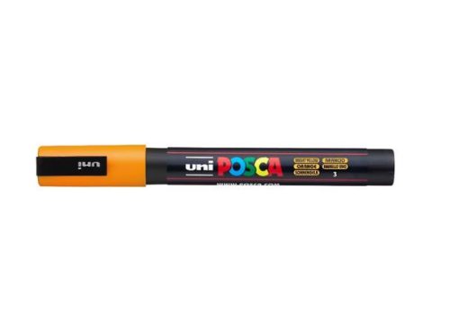 UNI Dekormarker, 0,9-1,3 mm, UNI "Posca PC-3M", ragyogó sárga