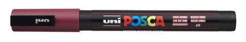 UNI Dekormarker, 0,9-1,3 mm, UNI "Posca PC-3M", vörösbor