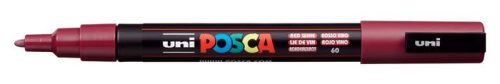 UNI Dekormarker, 0,9-1,3 mm, UNI "Posca PC-3M", vörösbor