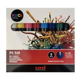   UNI Dekormarker készlet, 1,8-2,5 mm, UNI "Posca PC-5M", 8 különböző szín