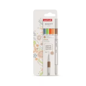   UNI Tűfilc készlet, 0,4 mm, UNI "Emott Natural", 5 különböző szín