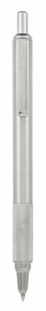 ZEBRA Golyóstoll, 0,24 mm, nyomógombos, rozsdamentes acél tolltest, ZEBRA "F-xMD", kék