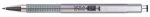   ZEBRA Golyóstoll, 0,24 mm, nyomógombos, ezüst tolltest, ZEBRA "F-301 A", kék