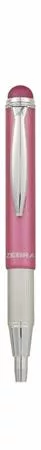 ZEBRA Golyóstoll, 0,24 mm, teleszkópos, rozsdamentes acél, pink tolltest, ZEBRA "Telescopic Metal Stylus", kék