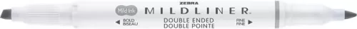 ZEBRA Szövegkiemelő, 1,0/3,5 mm, kétvégű ZEBRA "Mildliner Cool & Refined" szürke