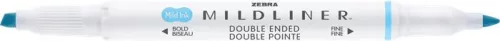 ZEBRA Szövegkiemelő, 1,0/3,5 mm, kétvégű, ZEBRA "Mildliner Fluorescent", kék