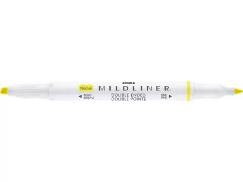 ZEBRA Szövegkiemelő, 1,0/3,5 mm, kétvégű, ZEBRA "Mildliner Fluorescent", sárga