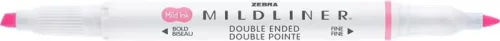 ZEBRA Szövegkiemelő, 1,0/3,5 mm, kétvégű, ZEBRA "Mildliner Fluorescent", rózsaszín