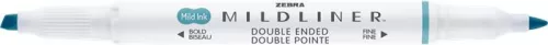 ZEBRA Szövegkiemelő, 1,0/3,5 mm, kétvégű, ZEBRA "Mildliner Warm", füstkék