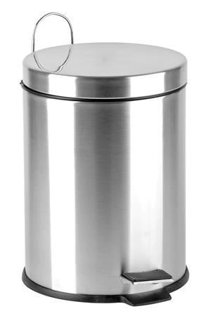 . Pedálos szemetes, rozsdamentes acél, kivehető műanyag vödörrel, 3 liter