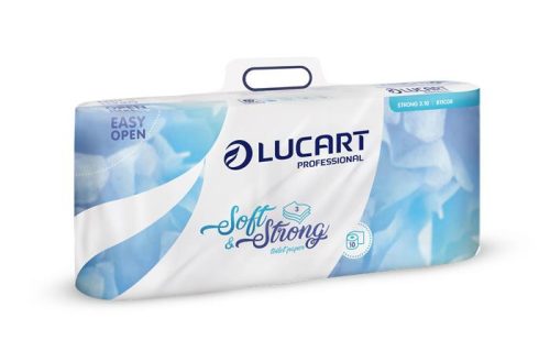 LUCART Toalettpapír, 3 rétegű, kistekercses, 10 tekercs, LUCART "Soft and Strong", fehér