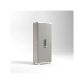   KETER Szerszámtároló szekrény, magas, műanyag, KETER "Linear Wood", bézs