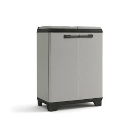   KETER Szelektív hulladékgyűjtő szekrény, műanyag, KETER "Planet", szürke/fekete
