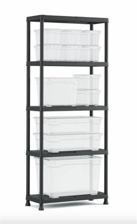 KETER Polcrendszer, 5 polccal, 75 cm, KETER "Plus Shelf"