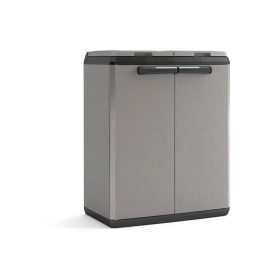   KETER Szelektív hulladékgyűjtő szekrény, műanyag, KETER "Split Basic", szürke/fekete