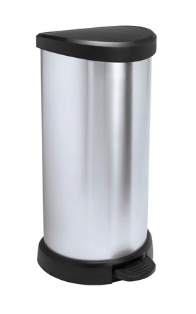 CURVER Pedálos szemetes, fémhatású, 40 l, CURVER