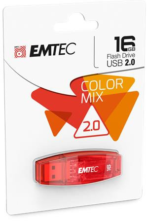 EMTEC Pendrive, 16GB, USB 2.0, EMTEC "C410 Color", piros