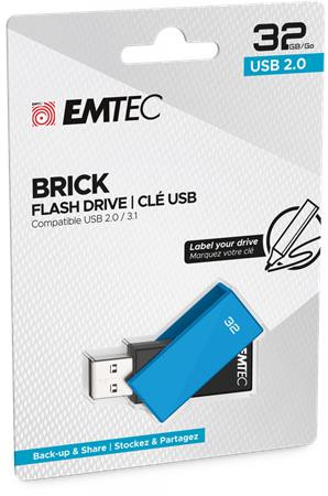 EMTEC Pendrive, 32GB, USB 2.0, EMTEC "C350 Brick", kék