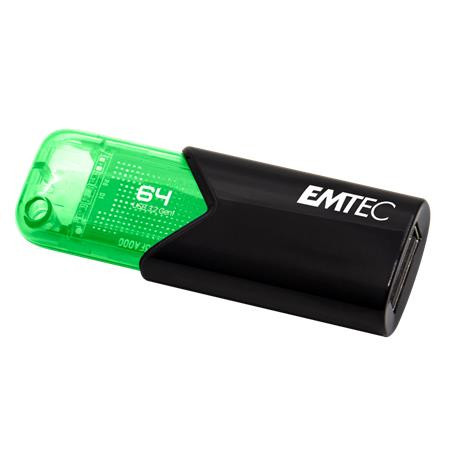 EMTEC Pendrive, 64GB, USB 3.2, EMTEC "B110 Click Easy", fekete-zöld