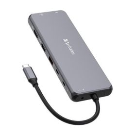   VERBATIM USB elosztó-HUB, 2xUSB-C PD/2xHDMI/DP/6xUSB-A/RJ45/audio, VERBATIM