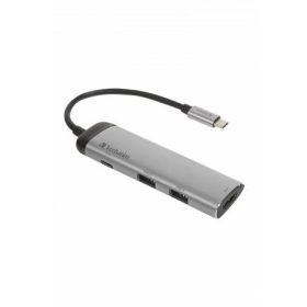 VERBATIM USB elosztó-HUB, USB-C/USB 3.0/HDMI, VERBATIM