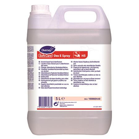 . Kézfertőtlenítő folyadék, alkoholos, 5 l, "Soft Care Des E Spray"