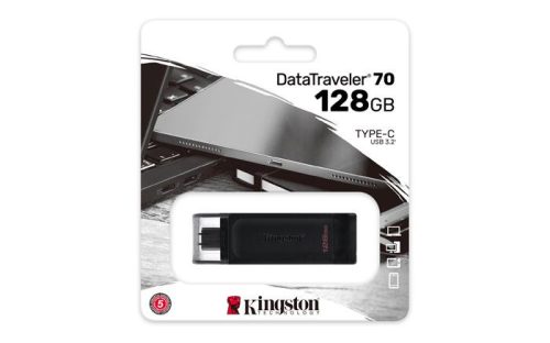 KINGSTON Pendrive, 128GB, USB-C, KINGSTON "DataTraveler 70"