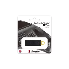   KINGSTON Pendrive, 128GB, USB 3.2, KINGSTON "DataTraveler Exodia", fekete-sárga