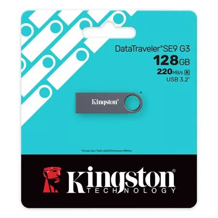 KINGSTON Pendrive, 128GB, USB 3.2 Gen1, KINGSTON "DataTraveler SE9 G3", fém ház