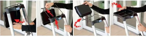 KRAUSE Állólétra, 5 lépcsőfokos, alumínium, Multigrip-system, KRAUSE "Secury"