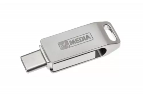 MYMEDIA Pendrive, 128GB, USB 3.2 Gen1 + USB-C, alumínium ház, MYMEDIA "Dual" (by VERBATIM)