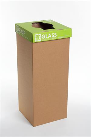 RECOBIN Szelektív hulladékgyűjtő, újrahasznosított, angol felirat, 50 l, RECOBIN "Office", zöld